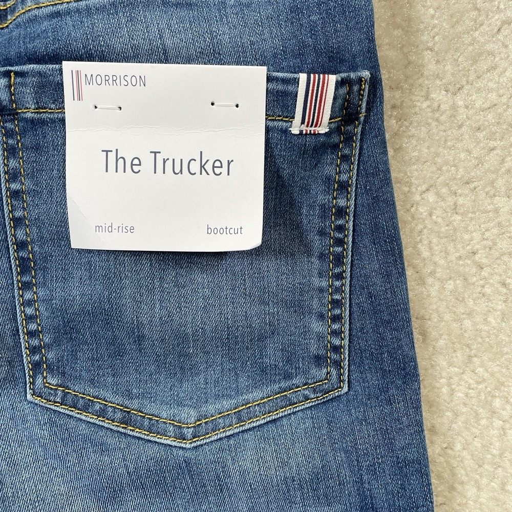 NWT Morrison Denim The Trucker Jeans Womens 27 Blue Bootcut Mid-rise - Picture 6 of 13